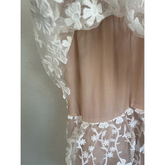 Anthropologie Endless Rose Woman  White CROCHET LAYERED MIDI DRESS, Size… - Picture 10 of 13
